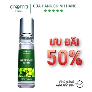 Dầu bi lăn thảo mộc aroma peppermint - dầu nóng - chai 10ml