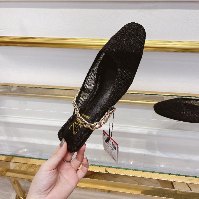 V(ẢNH THẬT) Dép Sục Lưới Zara Quai Xích Mềm Êm Fullbox Tem Hãng