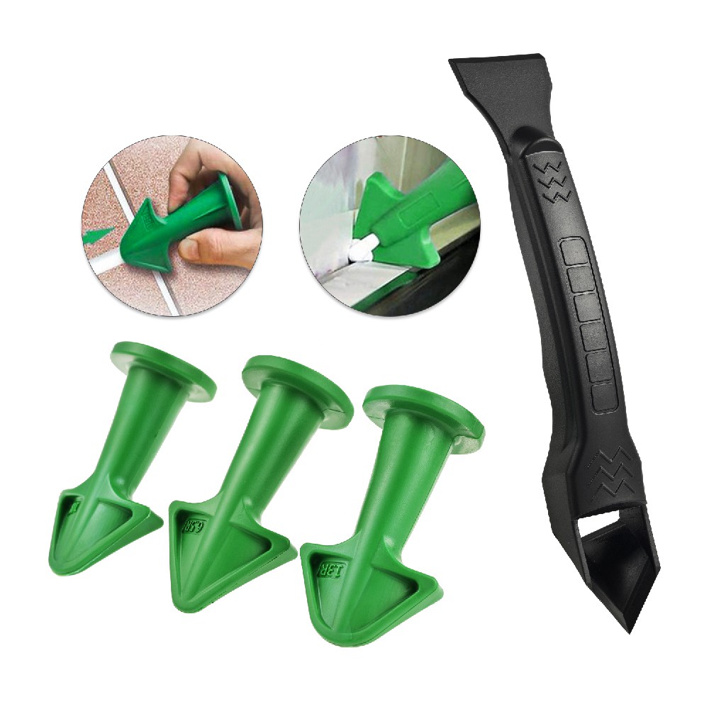 EKEZ Bộ 4 Đầu Phun Keo Caulk Cho Sàn Nhà + Dao Cạo Làm Sạch