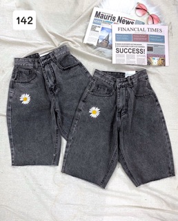 ❄️Short Jeans Ngố Thêu Bông Cúc