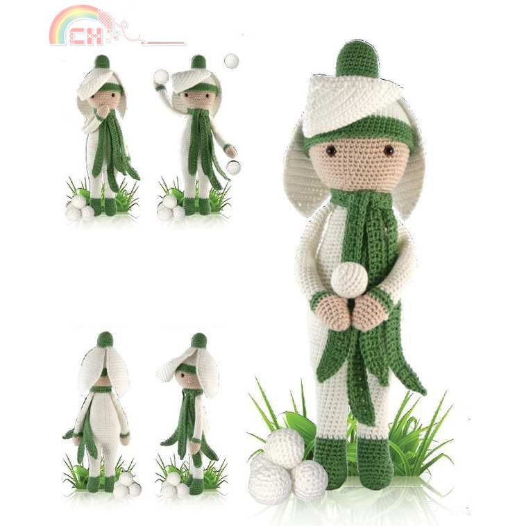 BÉ HOA TUYẾT TRẮNG THÚ MÓC LEN NHỒI BÔNG LALYLALA CHO BÉ 50 CM | RY STORE