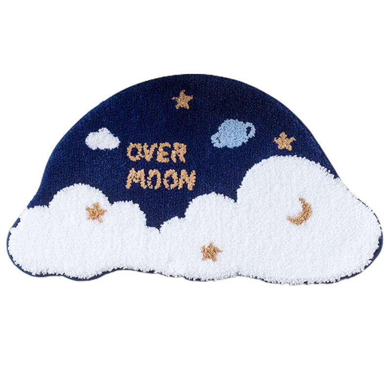 Xiangbao Thảm Lông Lót Cửa Ra Vào Dày Dặn Hấp Thụ Nước Chống Trượt Hình Bán Nguyệt Họa Tiết Bầu Trời Sao Cầu Vồng