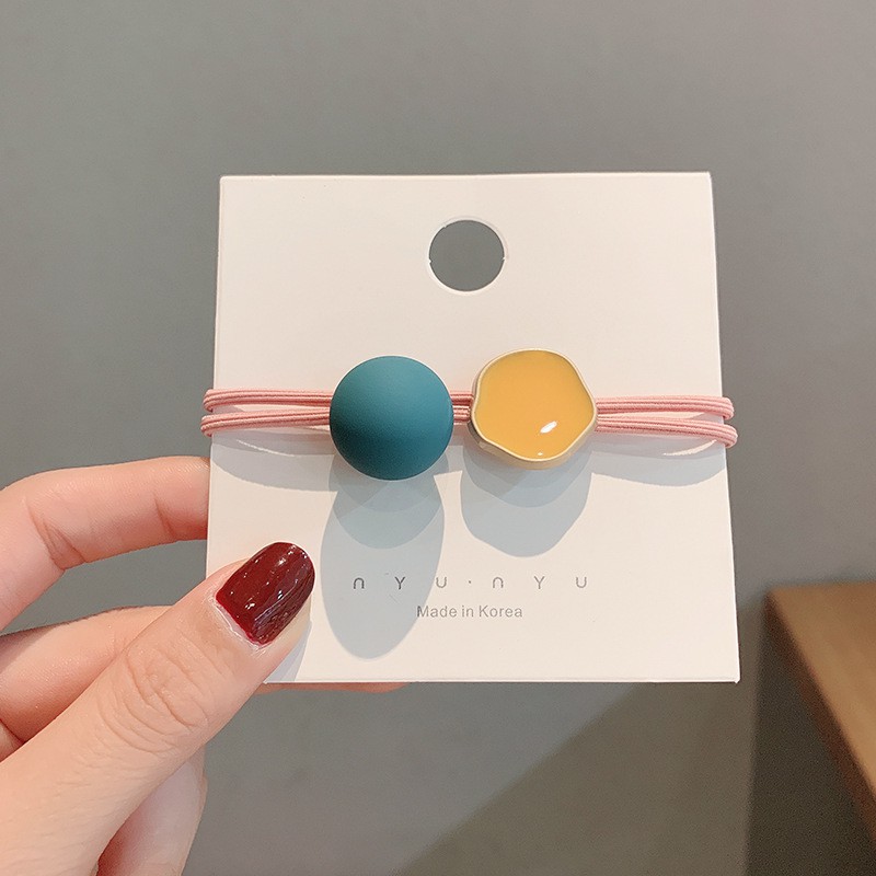 Dây buộc tóc co giãn màu trơn phong cách Hàn Quốc cho nữ