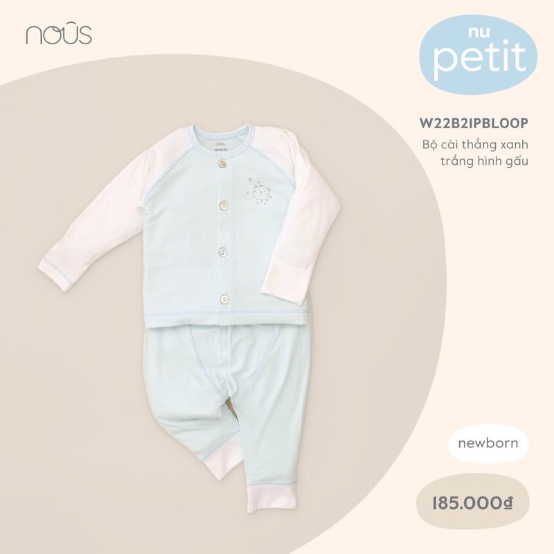 NOUS Bộ dài cài thẳng newborn sơ sinh NOÛS cho bé