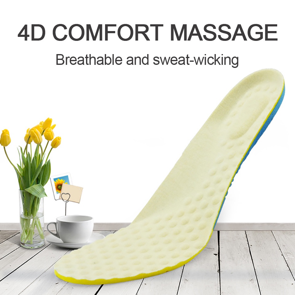 Miếng Lót Giày Thể Thao 4D Thoáng Khí Khử Mùi Thấm Hút Mồ Hôi Cao