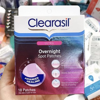 Dán mụn qua đêm Clearasil Ultra Overnight Spot Patches 18 miếng