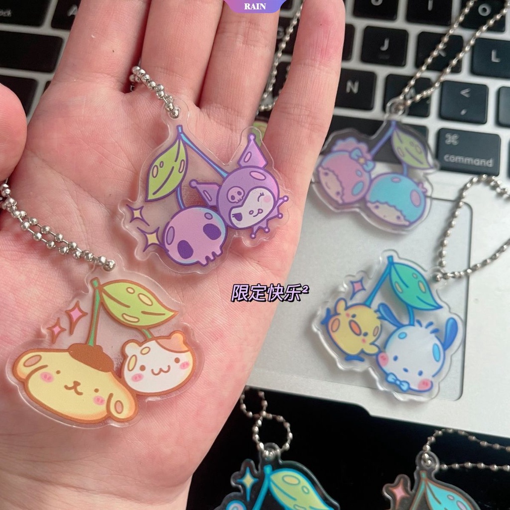 SANRIO Móc Khóa Hình Nhân Vật Hoạt Hình Cinnamoroll Melody Kuromi Hello Kitty Bằng Acrylic Dễ Thương