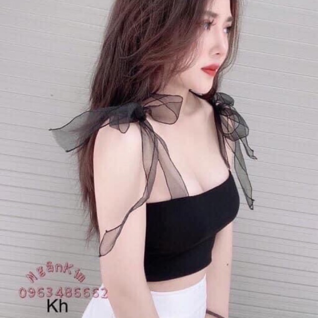 Áo croptop 2s nơ lụa