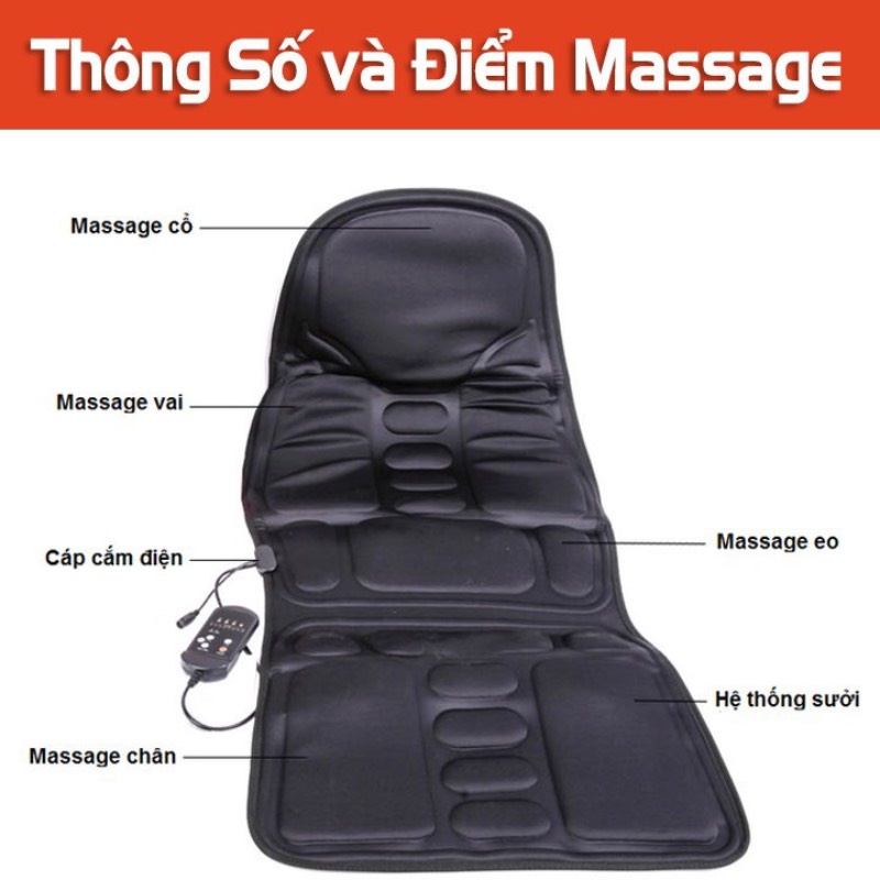 Đệm massage toàn thân Ghế massage trên xe hơi cao cấp thế hệ mới