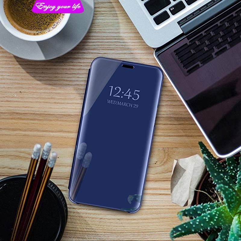 Ốp điện thoại có nắp gập thiế kế tráng gương thời trang cho Samsung Galaxy A10 A20 A30 A40 A50 A70 A8S | BigBuy360 - bigbuy360.vn