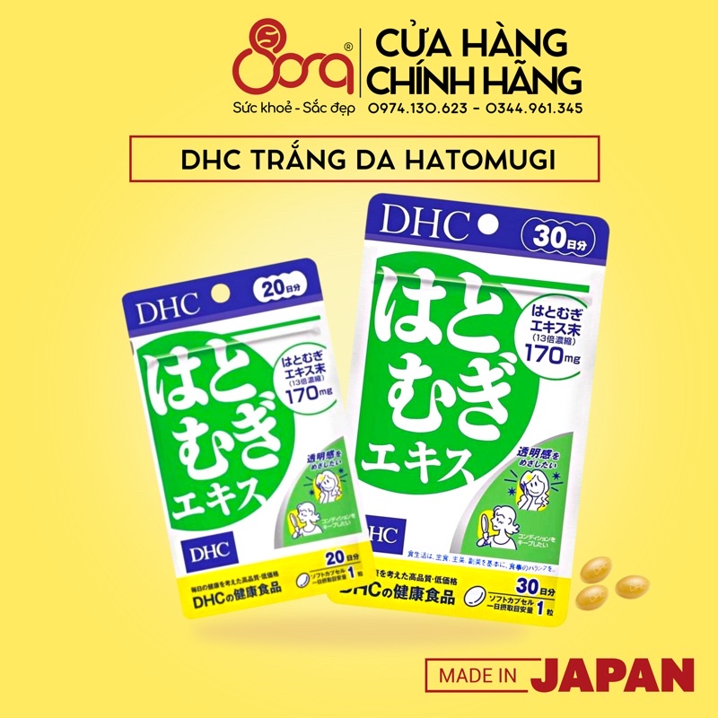 Viên uống trắng da DHC Hatomugi chiết xuất hạt ý dĩ Nhật bản 20/30 ngày