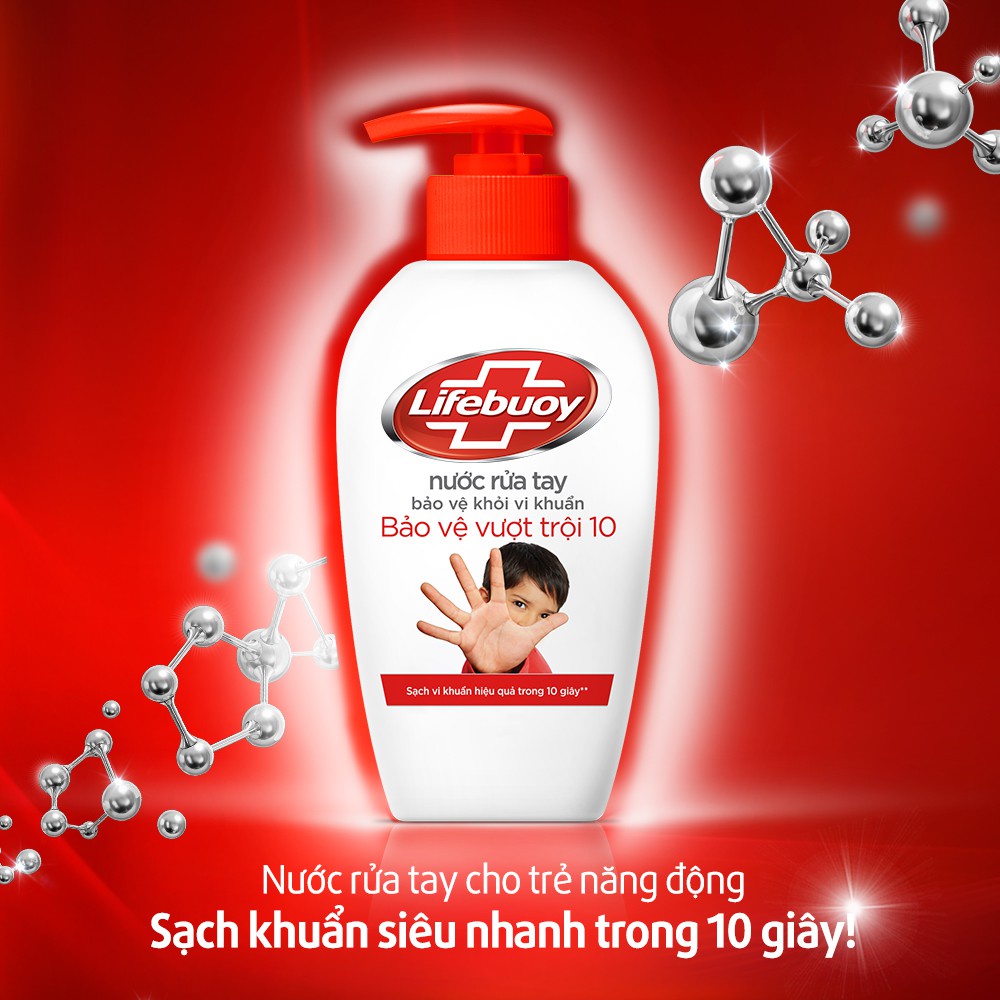 Combo 2 Chai Nước Rửa Tay Lifebuoy NRT Bảo vệ vượt trội 10 (Đỏ) 700g