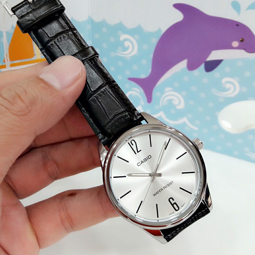 Đồng hồ nam dây da Casio chính hãng Anh Khuê MTP-V005L-7BUDF (40mm)
