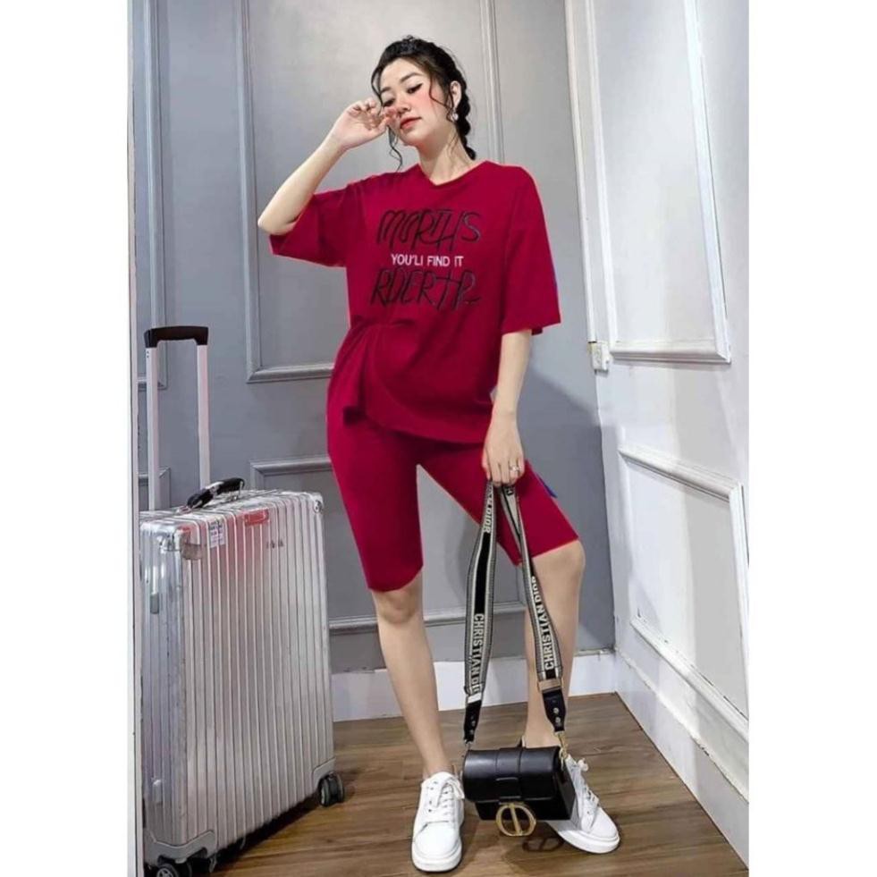 Đồ Bộ Nữ MORTH228 Đồ Bộ Mặc Nhà Chất Cotton 100% Co Dãn Đanh Mịn Quần Ngố Lửng Size 40KG - 80KG