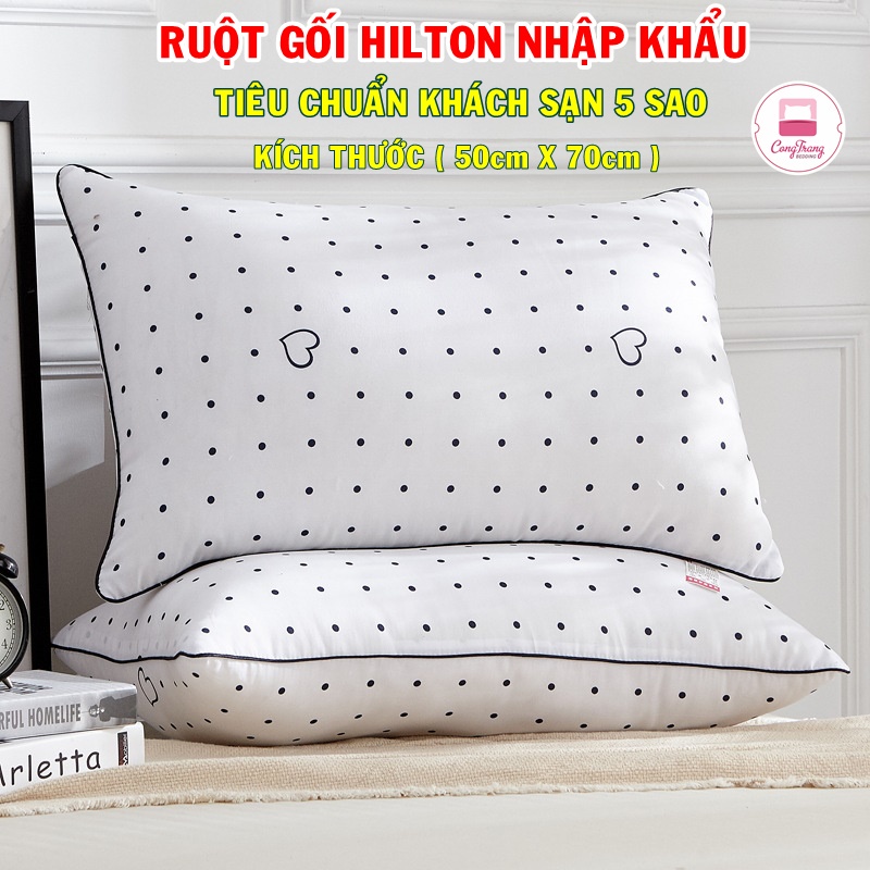 2 Ruột gối nằm hilton mẫu mới - tiêu chuẩn 5* tặng kèm 2 vỏ gối
