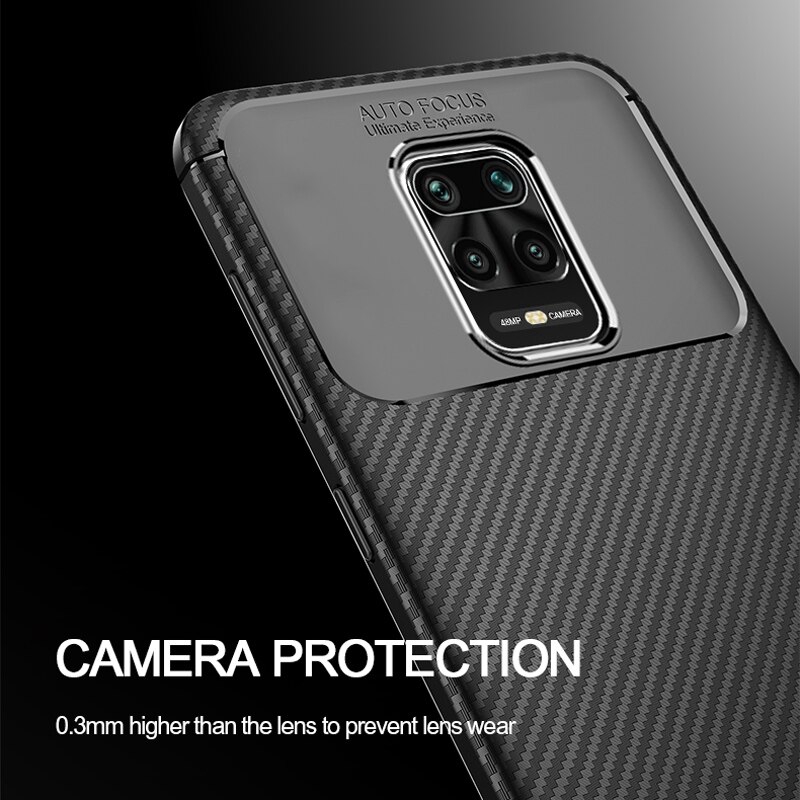 Ốp điện thoại sợi carbon sang trọng chống sốc cho Xiaomi Redmi Note 9S Note 9 Pro