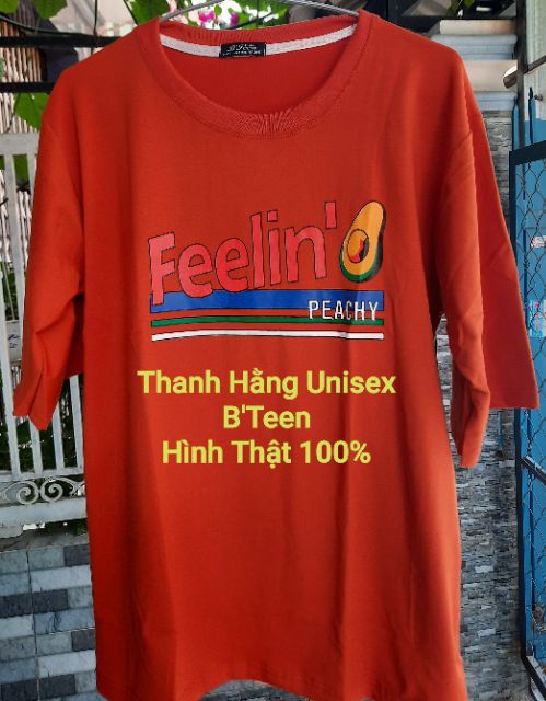 [ Hình Thật % Phía sau ] Áo thun tay lỡ Unisex cặp Feelin