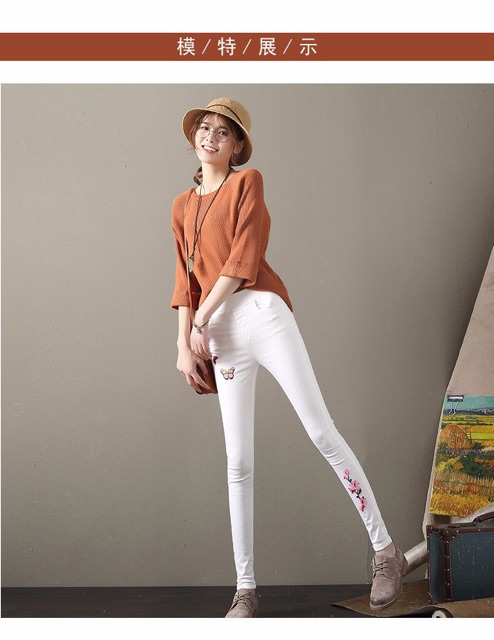 Quần legging thêu bướm tb0425