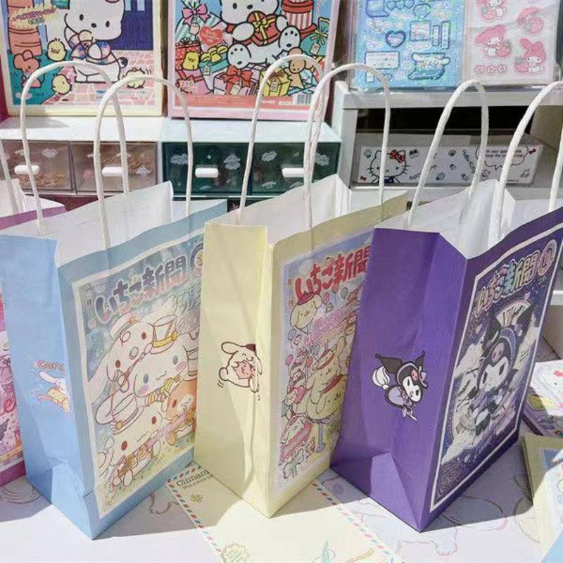 Túi Giấy Đựng Quà Có Tay Cầm Họa Tiết Sanrio Pochacco mymelody Kuromi Cinnamoroll Dễ Thương