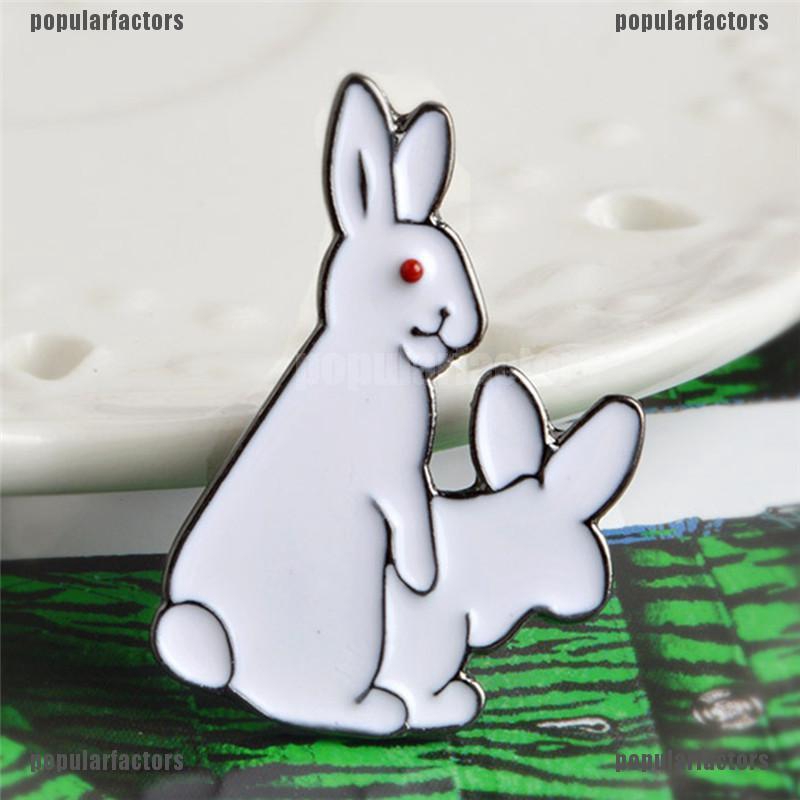 Ghim Cài Áo Hình Hai Chú Thỏ Trắng Dễ Thương