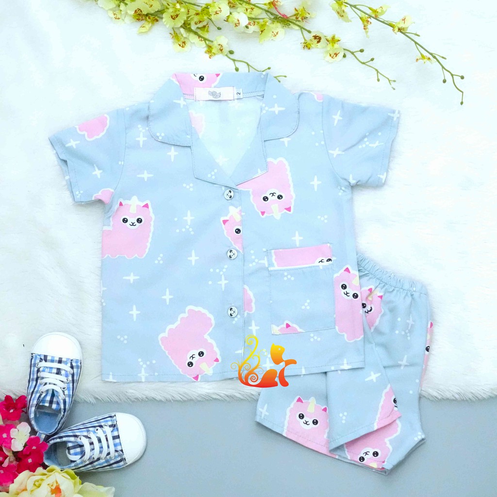 Đồ Bộ Mặc Nhà &quot;Cừu Mắt Tròn&quot; Pijama Kate Thái - Cho Bé 8 - 38kg.