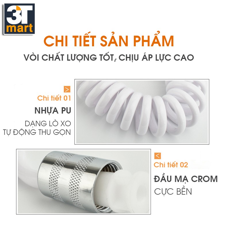 Bộ vòi sen siêu tăng áp C'MON TS-122 + dây sen lò xo 1.5m