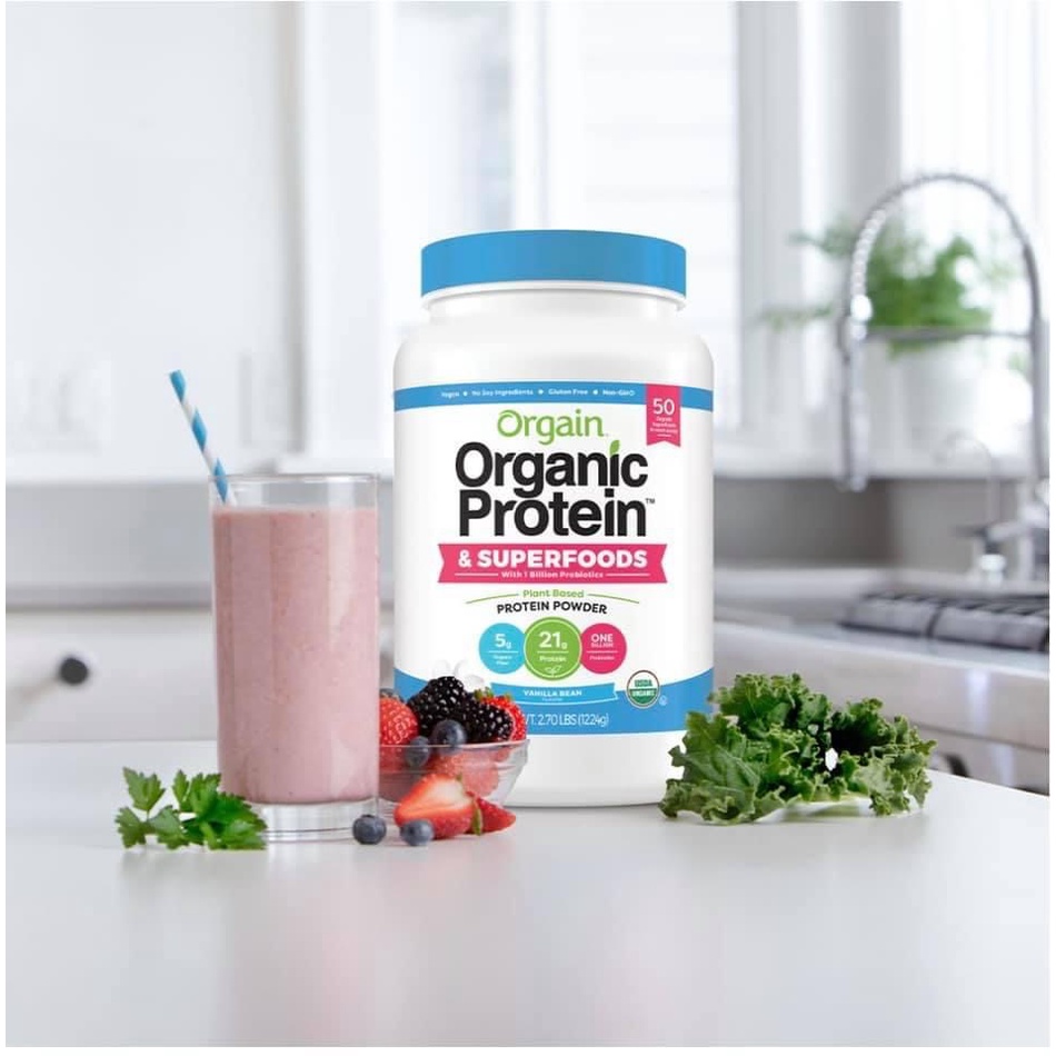 Bột Protein Orgain Organic Protein &amp; 50 Superfoods của Mỹ - (Vị Vani, Socola)