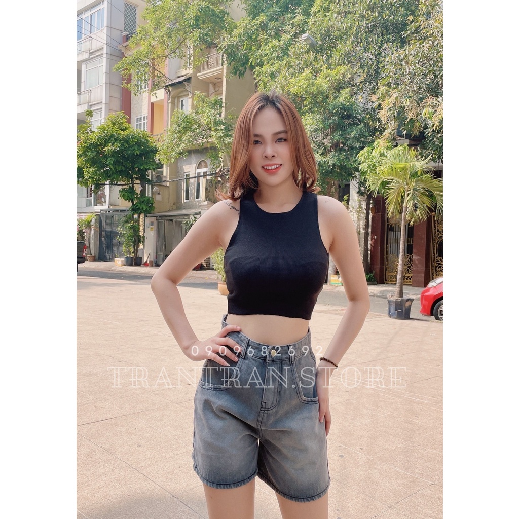 Quần short Jean Nữ, Lưng Cao Ống Rộng BigSize 60kg-80kg
