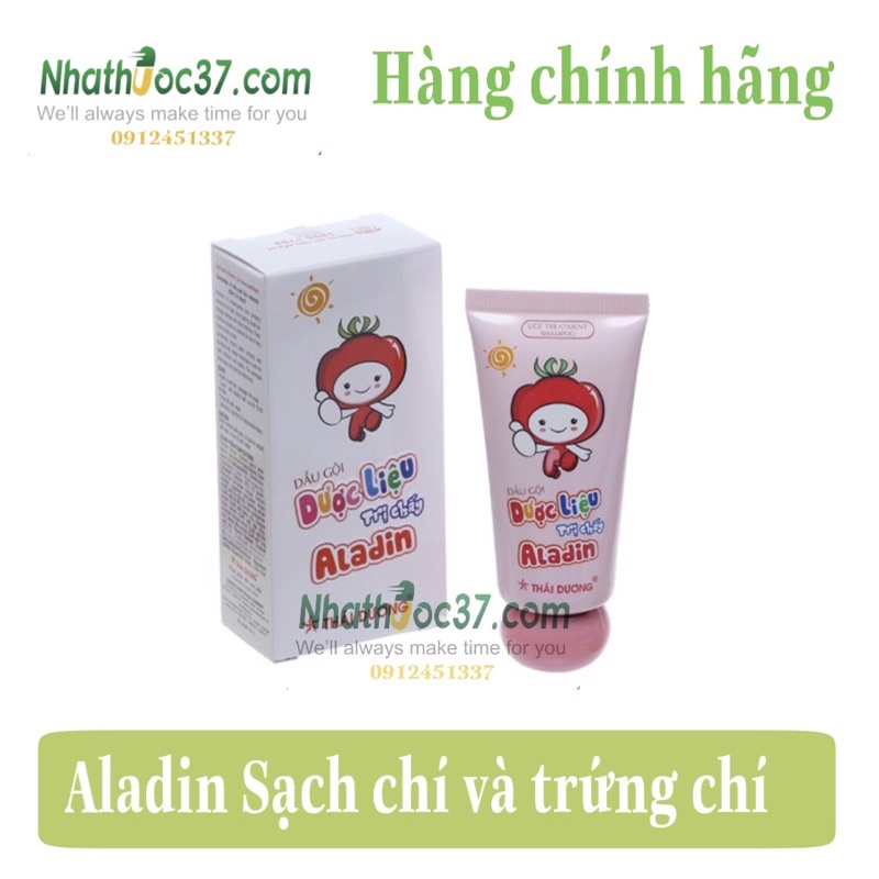 Dầu gội sạch chí Aladin Thái Dương tuýp 30g, sạch chí và trứng chí