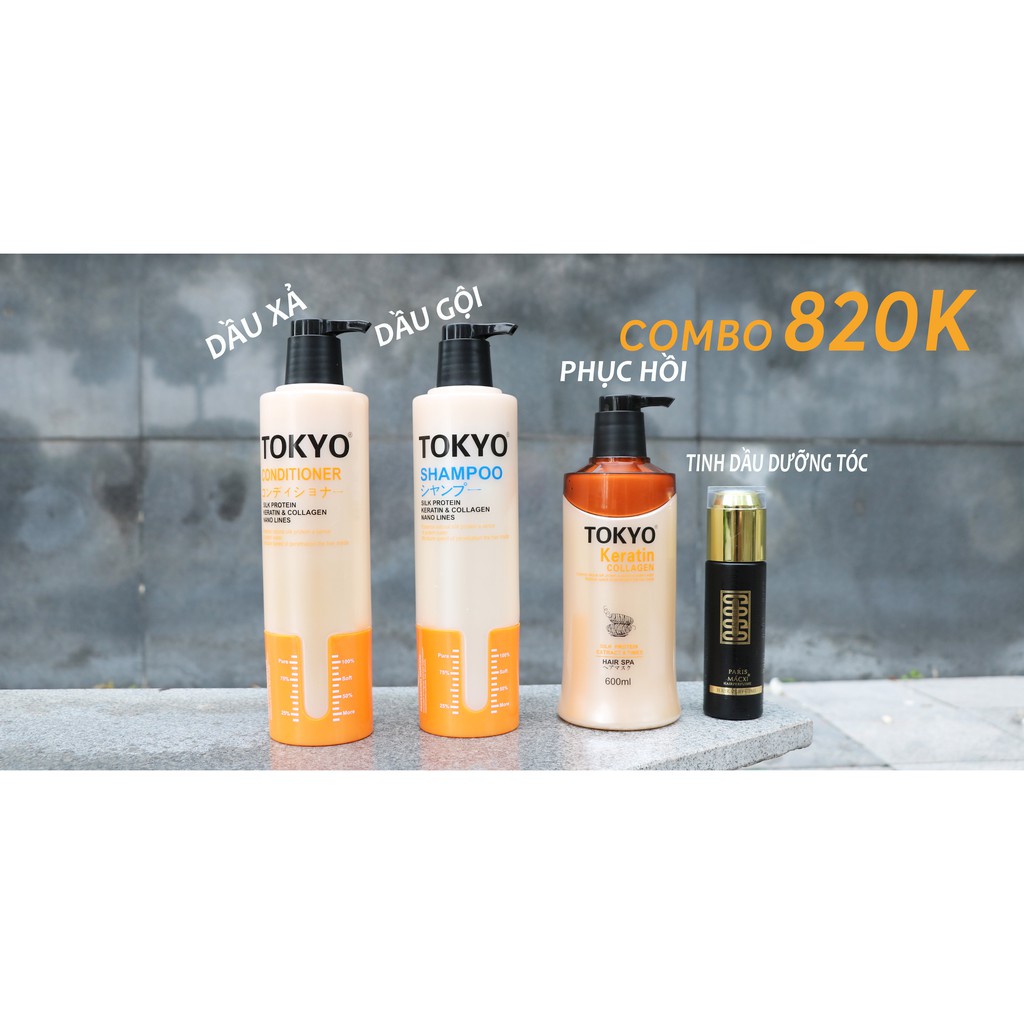 (Tặng tinh dầu + tặng mũ ủ) Combo Gội xả ủ TOKYO Nhật bản