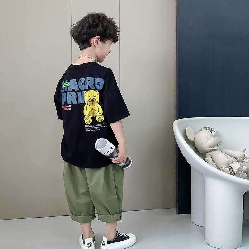 Áo Thun Cotton Tay Ngắn Mùa Hè Phong Cách Hàn Quốc Mới Cho Bé Trai