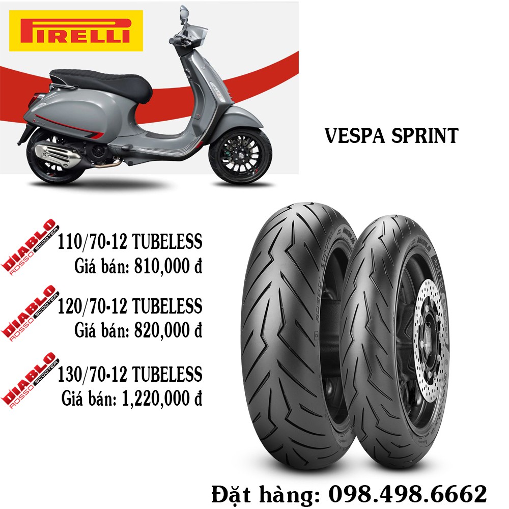 Lốp xe máy PIRELLI Cho Vespa Sprint - Diablo Rosso Scooter