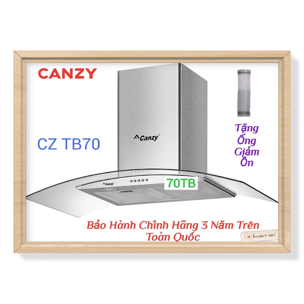 Máy Hút Mùi Kính Cong Canzy-CZ TB70-Hút Khói Khử Mùi Nhà Bếp,máy tốt ,bền ,giá rẻ,Chính Hãng - Bảo Hành 36 tháng