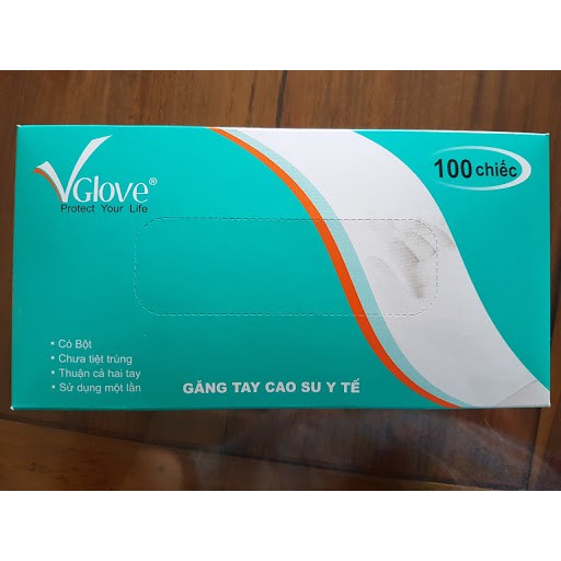 GĂNG TAY Y TẾ CÓ BỘT VGLOVE, HỘP 100 CÁI