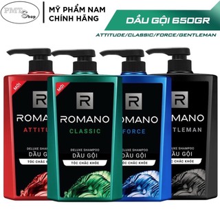 Dầu gội nam Romano hương nước hoa 650g Classic | Attitude | Force | Gentleman 650ml
