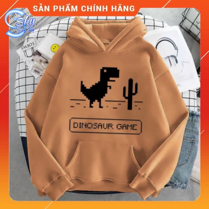 ÁO HOODIE UNISEX NAM NỮ  IN CHỮ DINOSAUR GAME SIÊU HOT