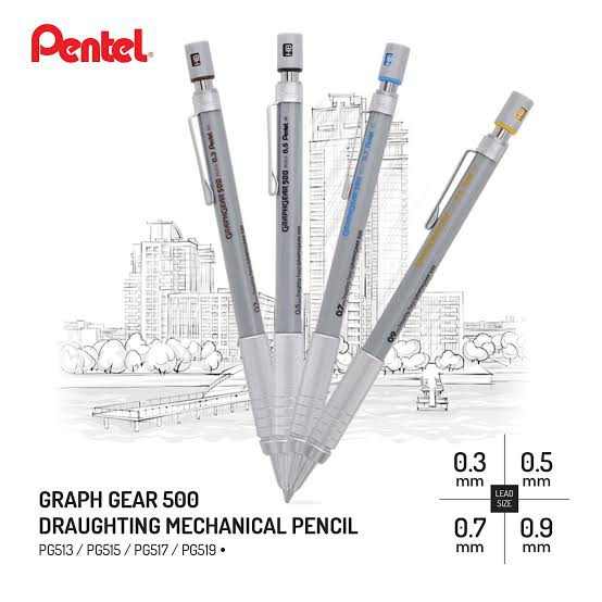 Chì Bấm Cơ Khí Pentel Graphgear 500