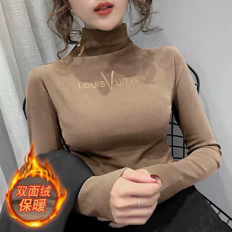 Áo nhung tăm cổ cao