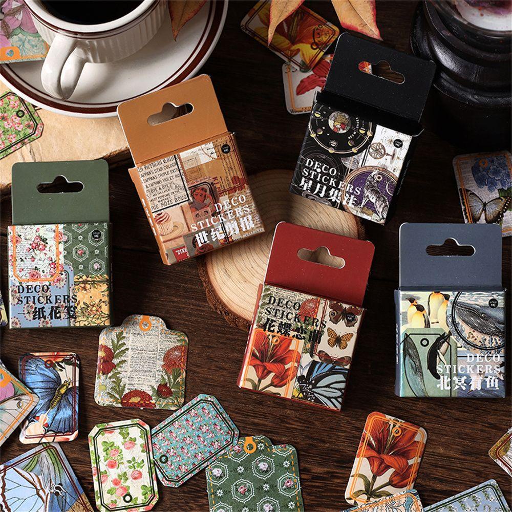 Set 46 Sticker Ghi Âm / Ghi Chú / Nhật Ký / Điện Thoại Phong Cách Retro