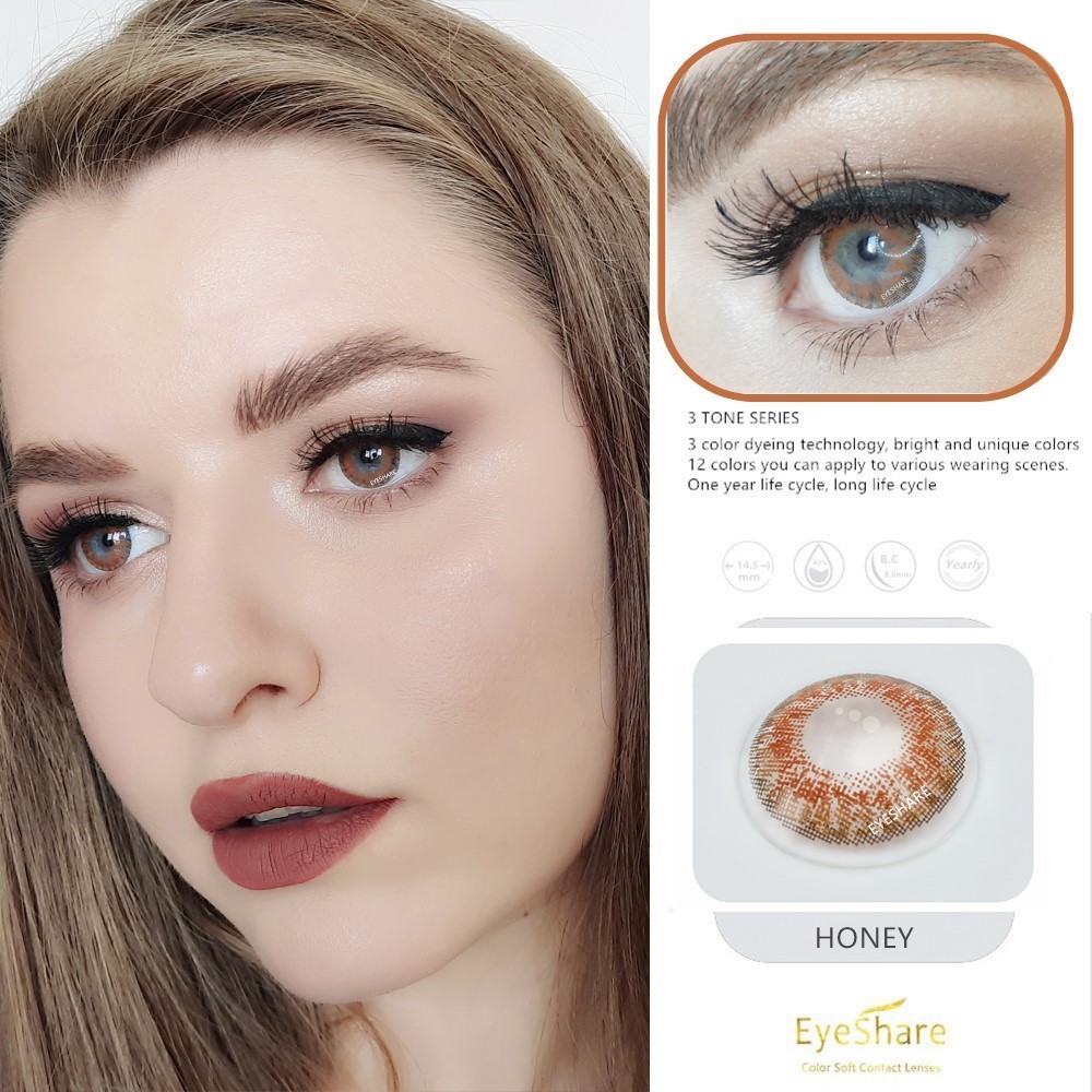 EYESHARE Cặp Kính Áp Tròng Có 3 Tông Màu Đẹp Thời Trang Sành Điệu