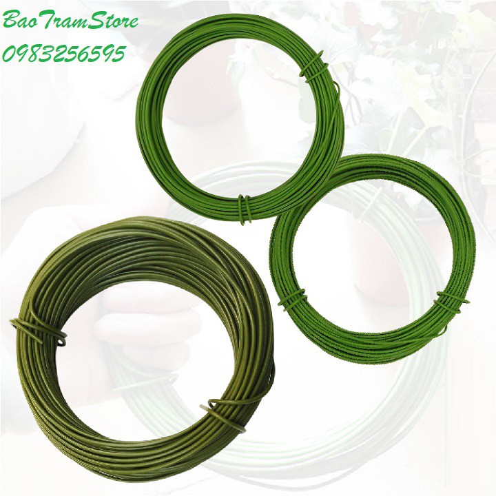 Cuộn 20m dây kẽm bọc nhựa dùng buộc, uốn cành đường kính 2mm