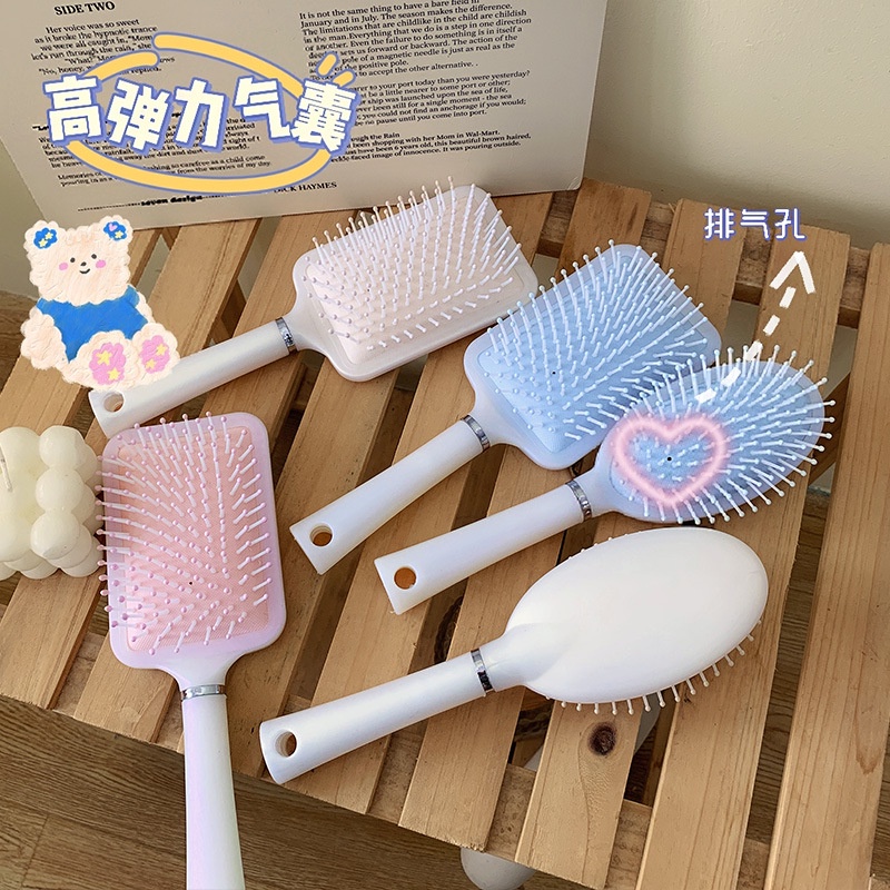 Lược Chải Tóc Túi Khí Mát Xa Da Đầu Chống Tĩnh Điện Màu Sắc Phiên Bản Hàn Quốc