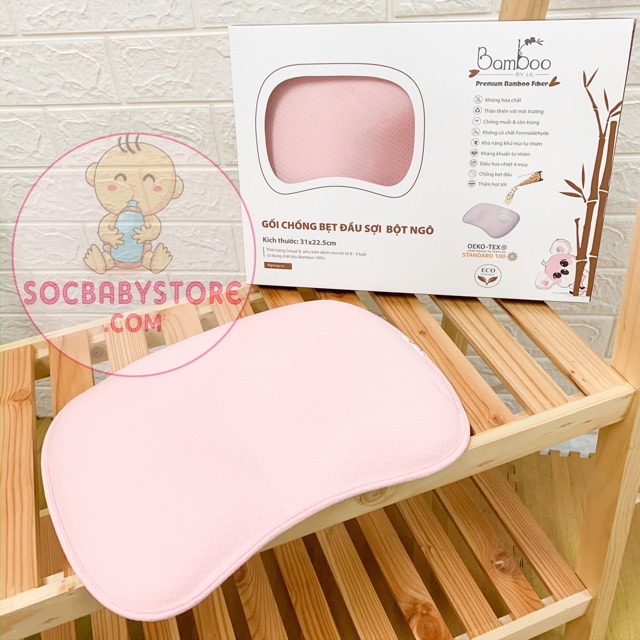 Gối Sơ Sinh Chống Bẹt Đầu Sợi Bột Ngô