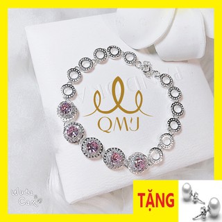 💖FREESHIP50K - Lắc tay bạc - Lắc tay đá hồng đẹp xuất sắc, bạc chuẩn 925 cao cấp