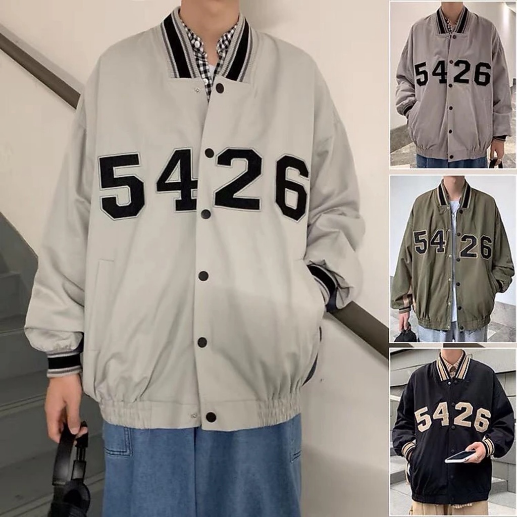 Áo khoác dù bomber jacket phối tay 5426 form rộng nam nữ  unisex 1HIT