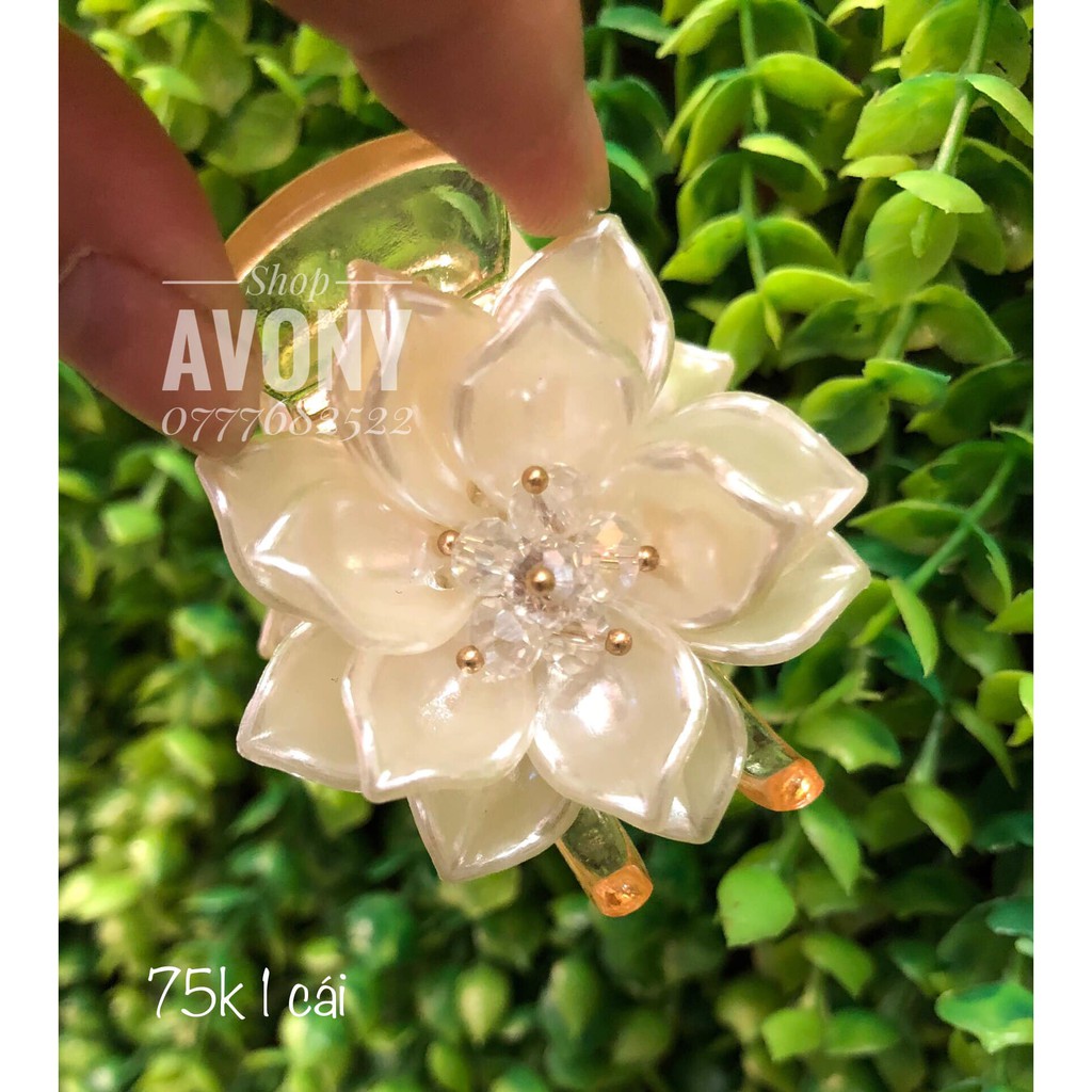 Kẹp tóc càng cua - Gắp tóc Hair clip dạng 3 - 5 răng thân kẹp trong đính hoa nhựa cao cấp