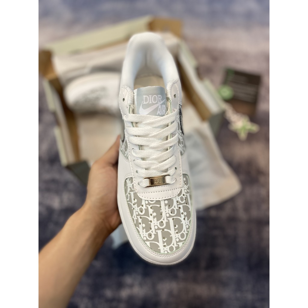 [MyGsneaker] Giày AF1 Monogram chữ xám bản tiêu chuẩn