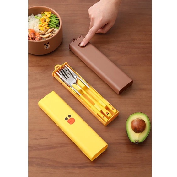 BỘ THÌA, NĨA, ĐŨA LINE FRIENDS CHO DÂN VĂN PHÒNG, SINH VIÊN, PICNIC