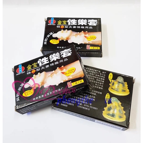 Bao cao su Gold Gân Gai Bi siêu to khổng lồ siêu khoái cảm - hộp 2 cái