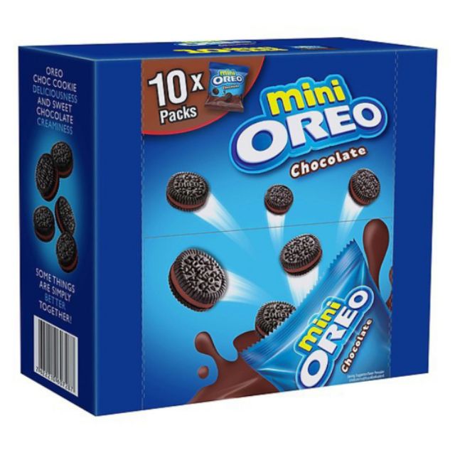 Hộp 10 túi bánh quy Oreo Mini 230g. Có đủ vị: Vani, sô cô la